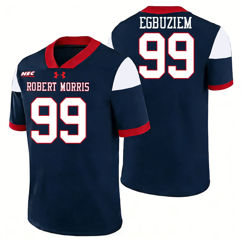 Robert Morris Colonials #99 Okechukwu Egbuziem College Football Jerseys,Uniforms Stitched-Navy